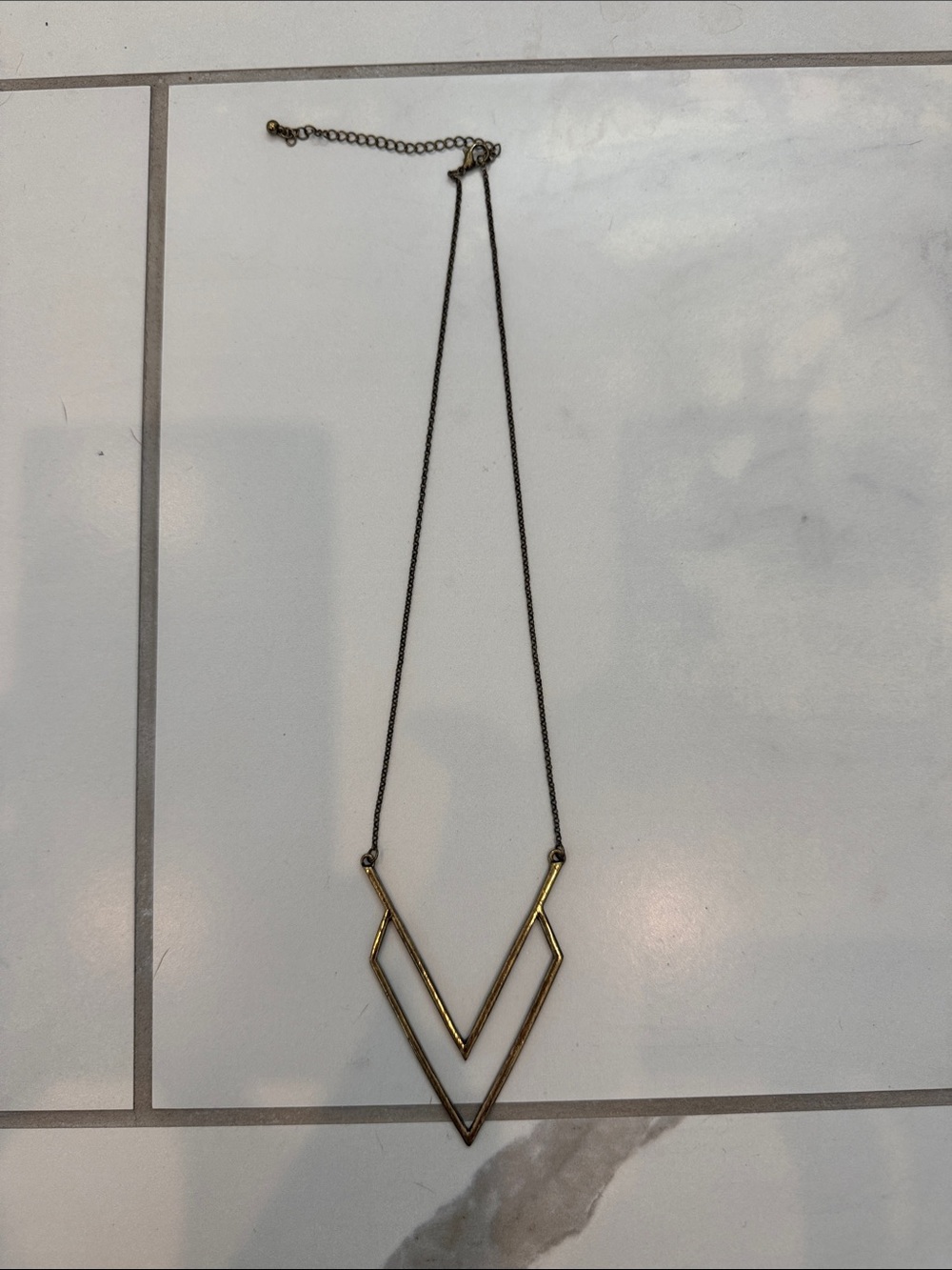 Gold Geometric V-Shape Necklace - Women Accessories